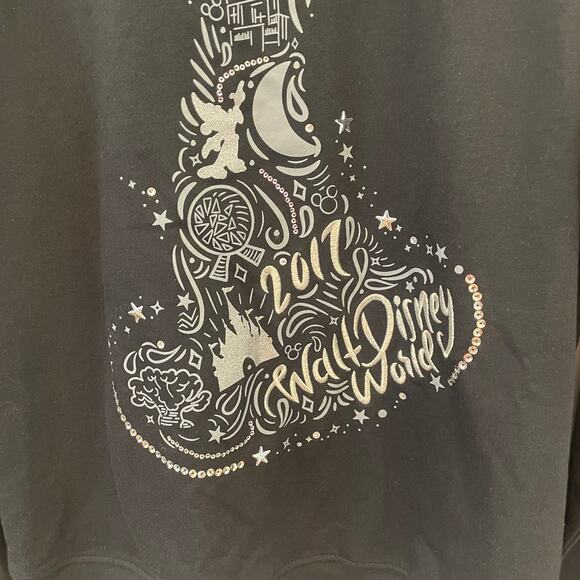 Disney Parks Walt Disney World 2017 Long Sleeve Top Sorcerer Hat Sz L - Picture 2 of 7